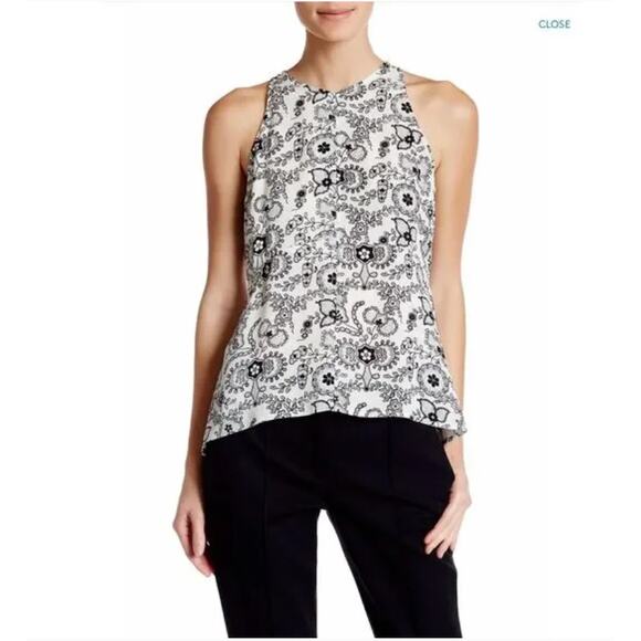 ALC B&W Floral Silk Tank Top - Picture 2 of 12